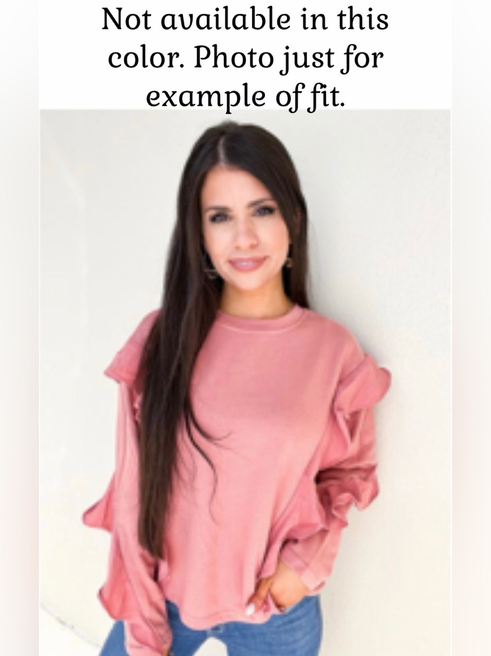 Easel Black Ruffle-Trim Pullover Top - Picture 3 of 3